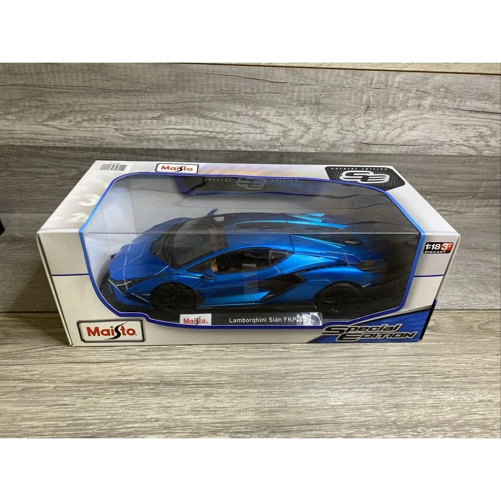Maisto Special Edition 1:18 Scale Die-Cast Lamborghini Sian FKP 37 In Blue Lambo